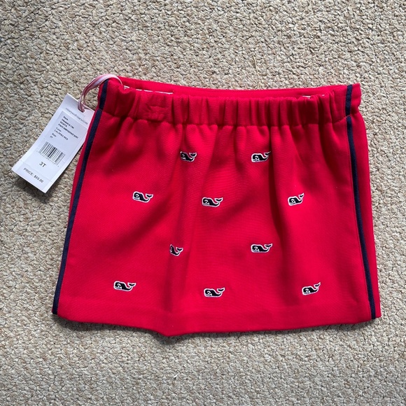 NWT GIRLS Vineyard Vines Bright Red Embroidered Skirt Size 3T - Picture 5 of 7